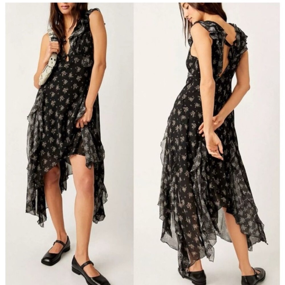 DONATING 3/2 Free People Joaquin Ruffled Midi Dress